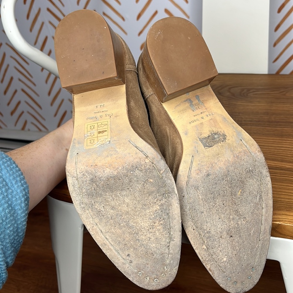 Rag & Bone Chelsea Walker Boot Tan Suede size 38.5 - Picture 11 of 14